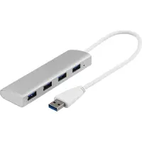 Deltaco UH-484 4-Poorts USB 3.0 hub Windows & macOS aluminium zilver