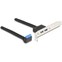 DeLOCK Slot bracket 1 x USB 5 Gbps pin header female 90° angled to 2 x USB 5 Gbps Type-A female 50 cm