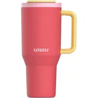 Kambukka Rio - Tumbler 950ml - Pink Papaya waterfles met Telescopisch rietje - Lek proof - BPA vrij