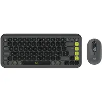 Logitech POP ICOON COMBO MUIS EN KB (IT, Draadloze), Toetsenbord, Groen, Grijs
