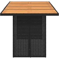 vidaXL Tuintafel met acaciahouten blad 190x80x74 cm poly rattan zwart