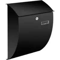 Perel Brievenbus Nice, wandmontage, gebogen front, met naamplaatje, incl. 2 sleutels, afmetingen (H x B x D) 40 x 31 x 16 cm, zwart