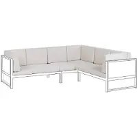 Beliani CASTELLA - Tuinkussen hoezen set - Gebroken wit - Polyester