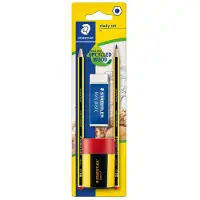 Staedtler Noris HB potloodset - 2 potloden met gum en slijper