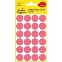 Avery Zweckform Etiket Avery 3172 rond 18mm lichtrood 96 stuks - 8 stuks