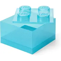 LEGO Lichtblauwe doorzichtige opbergdoos in de vorm van een steen
