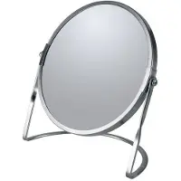 Spirella make-up spiegel, badkamerspiegel "Akira", 5-voudige vergroting - mat zilver
