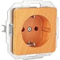 Kopp Wandcontactdoos met randaarde MILANO echt hout