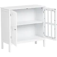 Beliani MIRAM - Glazen vitrinekast - Wit - MDF