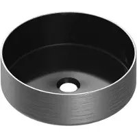 Brauer Circle Opzetwastafel 36cm - Mat Black Silver - Keramiek - 8720359385574 - Rond - Wastafels, Opzetwastafels