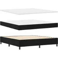 vidaXL Boxspringbed met matras, zwart, 180 x 200 cm, gestoffeerd
