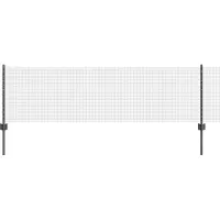 vidaXL gelast draadhek met palen 25 x 0,6 m PVC-Coated Staal Grijs
