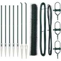 vidaXL zeshoekig gaasgek met palen 10 x 1,2 m PVC-Coated Staal Groen