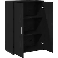 vidaXL Dressoir Zwart Eiken 60 x 31 x 84 cm Bewerkt hout