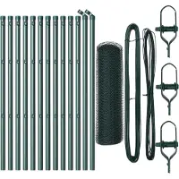 vidaXL zeshoekig gaashek met grondbevestiging 25 x 0,8 m Groen Mesh