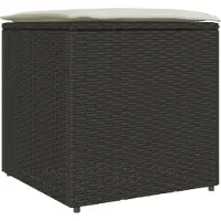vidaXL Kussenbox met opslag Zwart 50 x 50 x 50 cm poly rattan