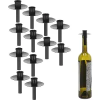Novaliv 12x kaarsenhouder fles zwart ijzer kaarsenhouder fles opzetstuk voor kaarsen ca. 2cm zwarte fles kaarsenhouder stok kaarsen kaarsenhouder stok kaarsenhouder stok kaarsenmondstuk