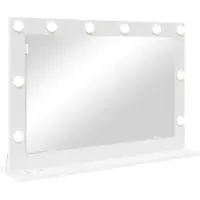 vidaXL Make-up Spiegel Wit 80 x 15 x 18 cm Glas en samengesteld hout