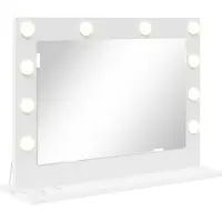 vidaXL Make-up Spiegel Wit 60 x 45 x 18 cm Glas en samengesteld hout