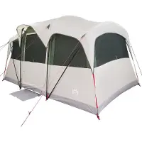 vidaXL Familietent Wit en Groen 435 x 255 x 216 cm Polyester en Staal