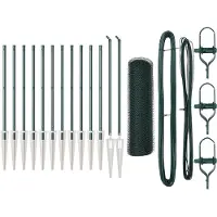 vidaXL zeshoekig gaasgek met palen 25 x 0,8 m PVC-Coated Staal Groen