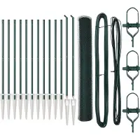 vidaXL zeshoekig gaasgek met palen 25 x 1,2 m PVC-Coated Staal Groen