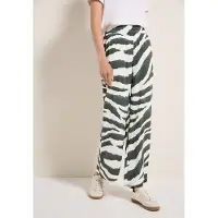 Cecil Dames Wide Legs broek met structuur - Groen - XL
