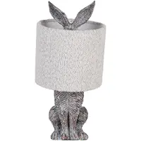 Clayre & Eef Tafel lamp, konijn, Ø 20x43 cm, bruin/grijs, kunststof