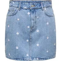 ONLY Rok 'ONLSTELLA' blauw denim / wit
