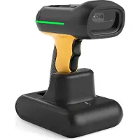 Inateck BCST-75S Industriële barcodescanner, draadloos, 2D QR-codescanner met intelligent laadstation, IP67 waterdicht en stofdicht, barcodelezer met 2600 mAh batterij, handscanner met app en SDK