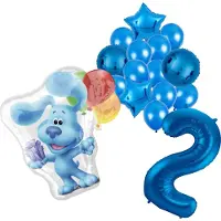 Amscan Blue's Clues ballonnen pakket - 60x63cm - Folie Ballon - 2 jaar - Themafeest - Verjaardag - Ballonnen - Versiering - Helium ballon