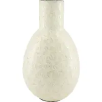Dijk Natural Collections Vaas capiz bamboe wit Ø22xh37cm wit Keramiek Vaas