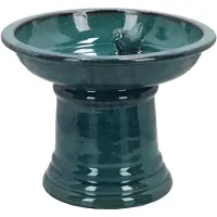 Esschert Design Vogelbad op voet Petrol Petrol Terracotta