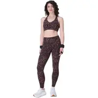 Sweaty Betty Sport BH Women Power Pulse Brown Wild Leopard Print-S