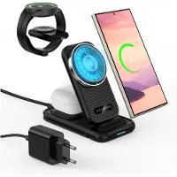 MMOBIEL Draadloze Oplader – 4 in 1 Qi2 Opvouwbaar Draadloos Oplaadstation – Laadstation voor Smartphone en Smart Watch – Incl. 25W Adapter - Zwart