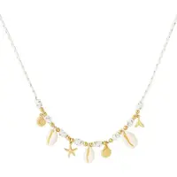 Yehwang Ketting summer vibes-bedel schelp- zeester- wit- goudkleur