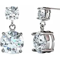 Charme Bijoux White gold plated -zirkonia -oorhanger- 6 mm-