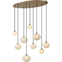 QAZQA Art Deco hanglamp goud met opaal glas 9-lichts - Yani