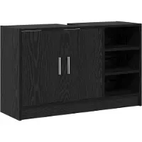 vidaXL Badkamerkast Zwart Eiken 90 x 29 x 55 cm Bewerkt hout