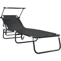 vidaXL Opvouwbare zonnebed Zwart 190 x 57 x 81 cm oxford