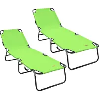 vidaXL Opvouwbare zonnebed 2 pcs Groen 188 x 57 x 86,5 cm Polyester