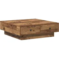 vidaXL Salontafel Oudhout 90 x 90 x 28 cm Bewerkt hout