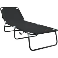 vidaXL Opvouwbare zonnebed Zwart 188 x 57 x 86,5 cm Polyester