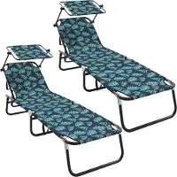 vidaXL Opvouwbare zonnebed 2 st oxford Multikleur