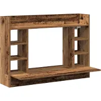 vidaXL Aan de muur bevestigd bureau Oud hout 105 x 48 x 75 cm