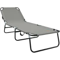 vidaXL Opvouwbare zonnebed Grijs 188 x 57 x 86,5 cm Polyester