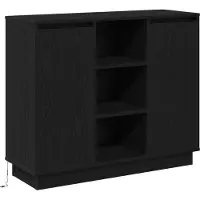 vidaXL LED Dressoir Zwart Eiken 90 x 32 x 75 cm Bewerkt hout
