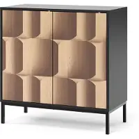 Vicco Eliza Dressoir – 80 x 81.2 cm met 2 deuren Zwart/eiken