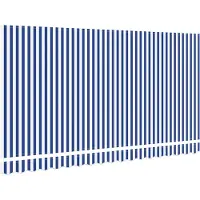 vidaXL Vervangingsdoek zonnescherm voor 4x2 m Blauw en witte strepen