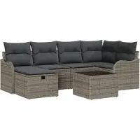 vidaXL Tuinbank Set 7 st Poly rattan
